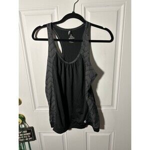 PrAna Tank Top Women's Black Purple Geometric Racer Back tank top